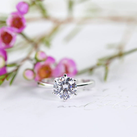 Round Cut Solitaire Ring - Classic Engagement Ring
