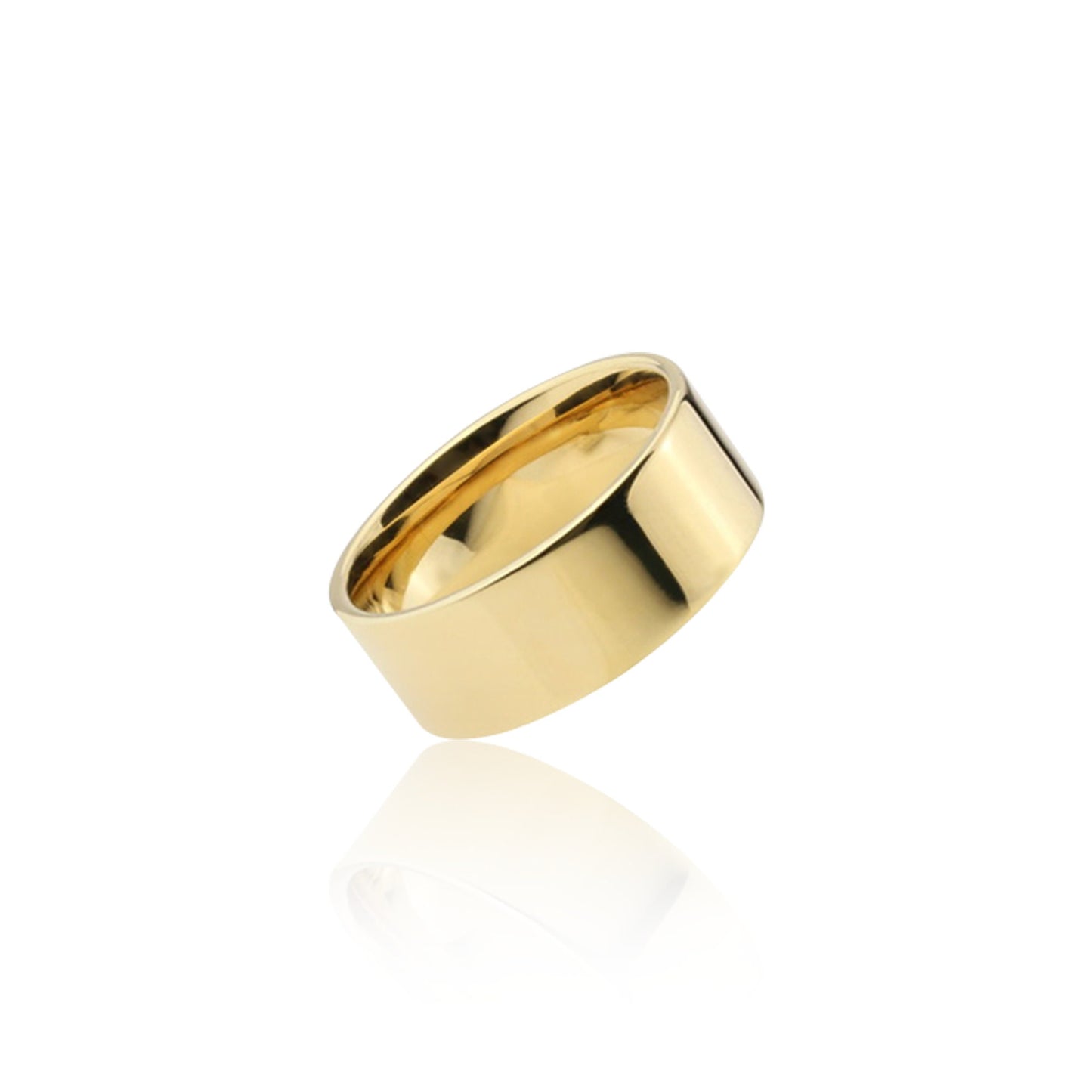 Wide Cigar Band Vermeil or Rhodium over Sterling Silver - 7mm Wide - Wide Flat Band - Unisex Ring - Men's and Women's