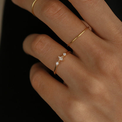 Dainty Marquise Ring, Vermeil Rose Gold or white gold Crystal Ring Minimal Ring, Bridesmaids Gift Delicate Statement Ring