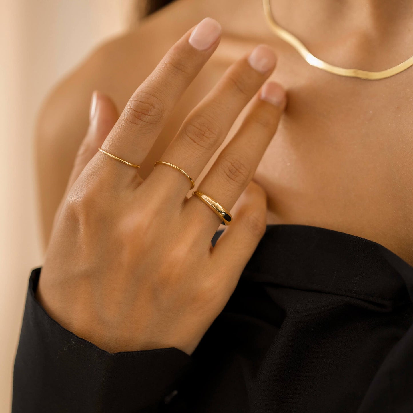 Dainty Dome Ring - Curved Ring - Pinky Ring - Sterling Silver - Vermeil over Sterling Silver 925 - Stacking Statement Ring