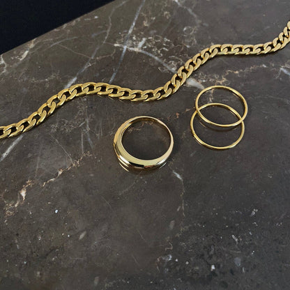 Dainty Dome Ring - Curved Ring - Pinky Ring - Sterling Silver - Vermeil over Sterling Silver 925 - Stacking Statement Ring