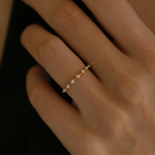 Ultra Thin Floating Eternity Band in Gold Vermeil or Rhodium over Sterling Silver