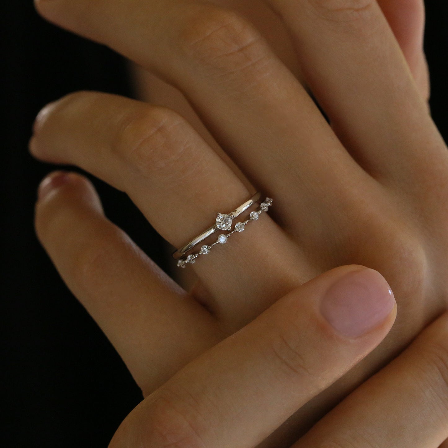Ultra Thin Floating Eternity Band in Gold Vermeil or Rhodium over Sterling Silver