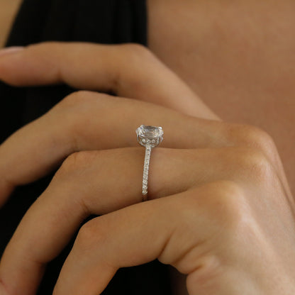 Engagement Ring in White Gold over Sterling Silver - Wedding Ring - Promise Ring