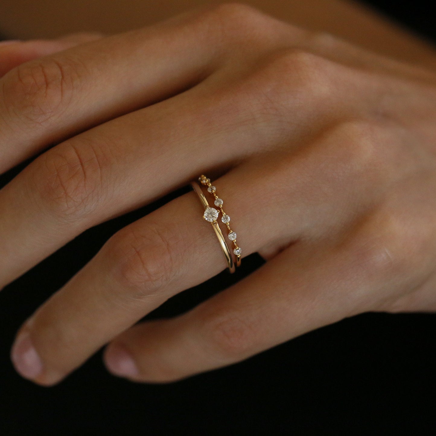 Ultra Thin Floating Eternity Band in Gold Vermeil or Rhodium over Sterling Silver