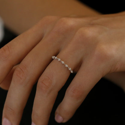 Ultra Thin Floating Eternity Band in Gold Vermeil or Rhodium over Sterling Silver