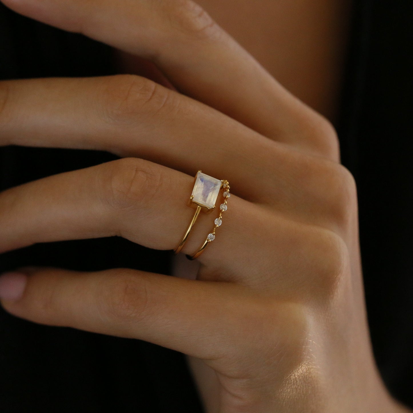 Ultra Thin Floating Eternity Band in Gold Vermeil or Rhodium over Sterling Silver