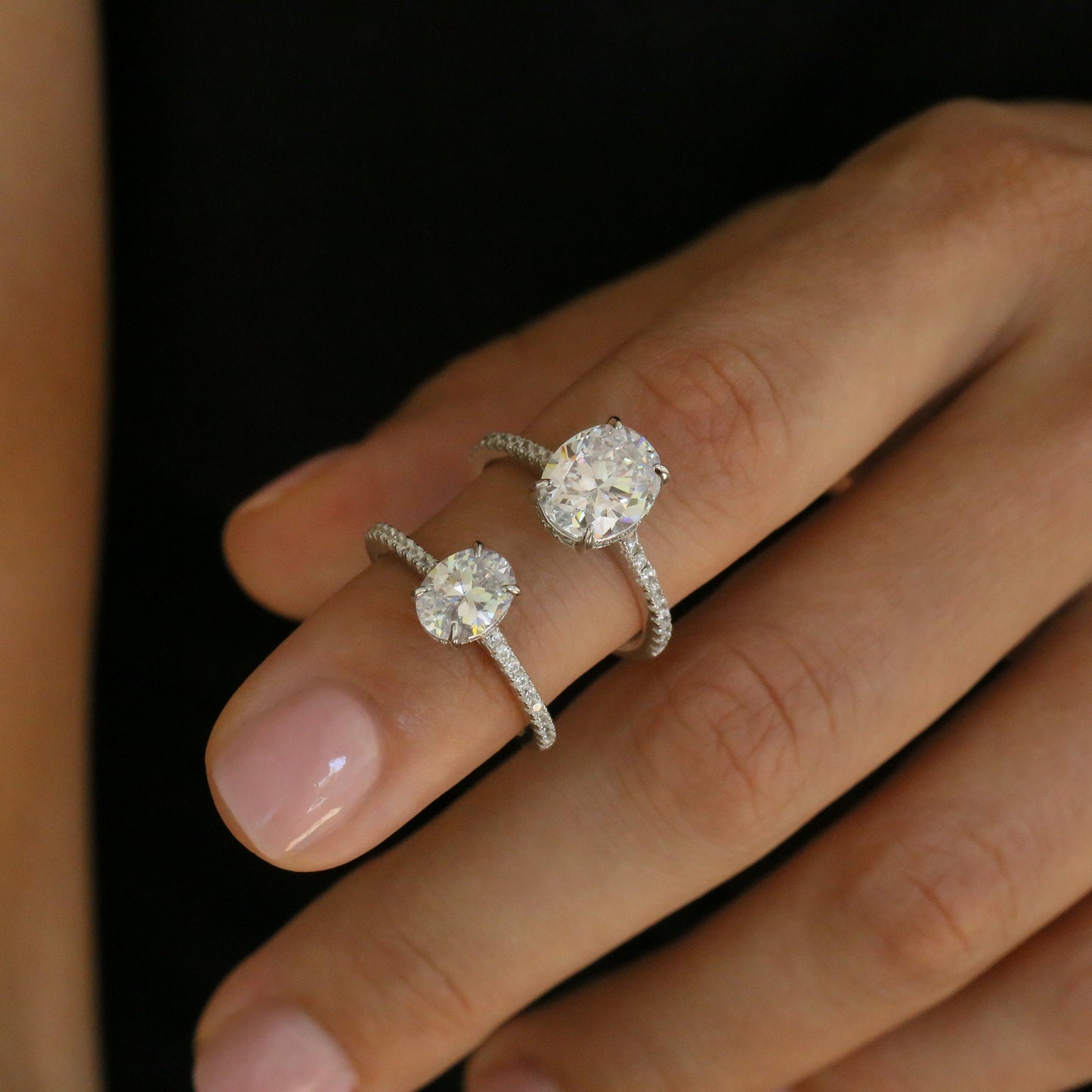 Engagement Ring in White Gold over Sterling Silver - Wedding Ring - Promise Ring