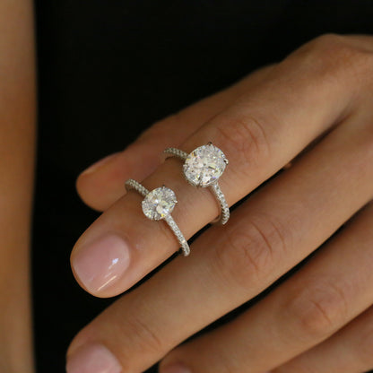 Engagement Ring in White Gold over Sterling Silver - Wedding Ring - Promise Ring
