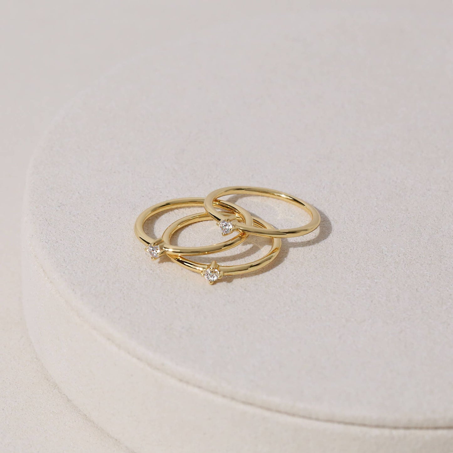 Mini Solitaire Ring in 14K Gold or White Gold over Sterling Silver - Moissanite or Simulated Stone - Dainty Ring - Promise Ring