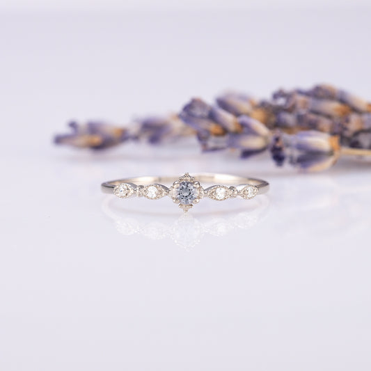 Alexandrite Promise Ring – Minimalist Sterling Silver