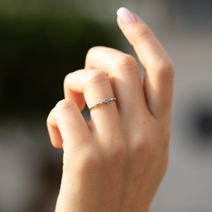 Alexandrite Promise Ring – Minimalist Sterling Silver