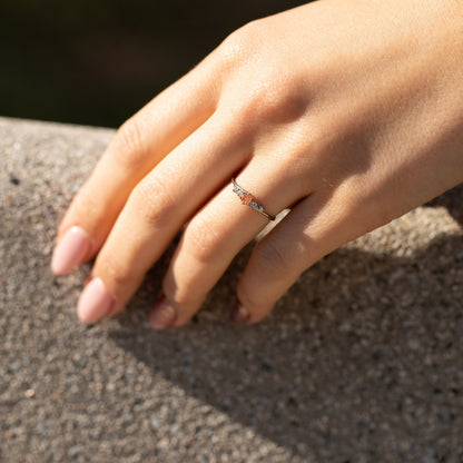 Minimalist Sunstone Promise Ring – Sterling Silver