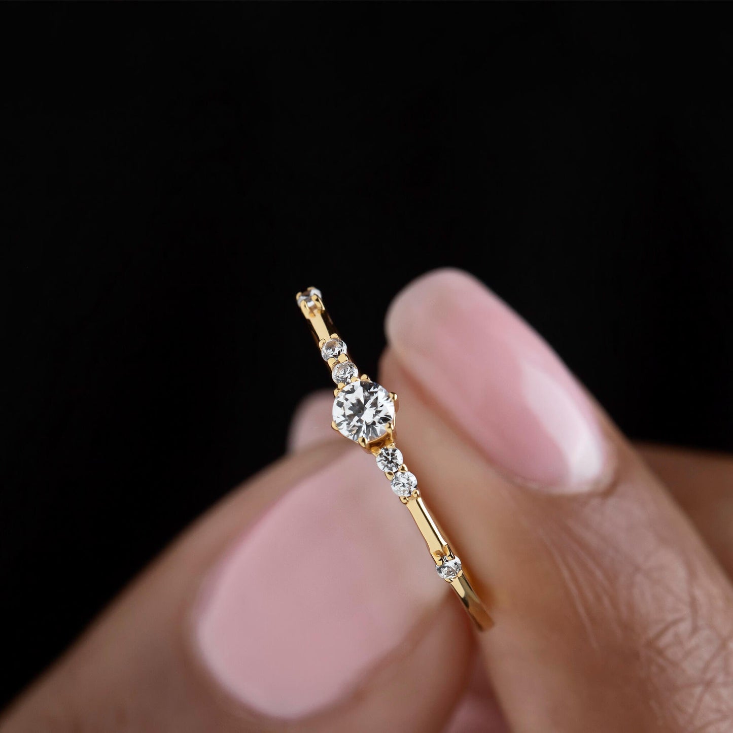 JULIET RING - Dainty Ring in 14K Gold Vermeil or Rhodium over Sterling Silver