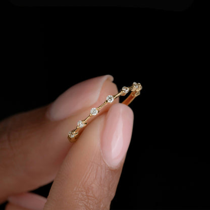 Ultra Thin Floating Eternity Band in Gold Vermeil or Rhodium over Sterling Silver