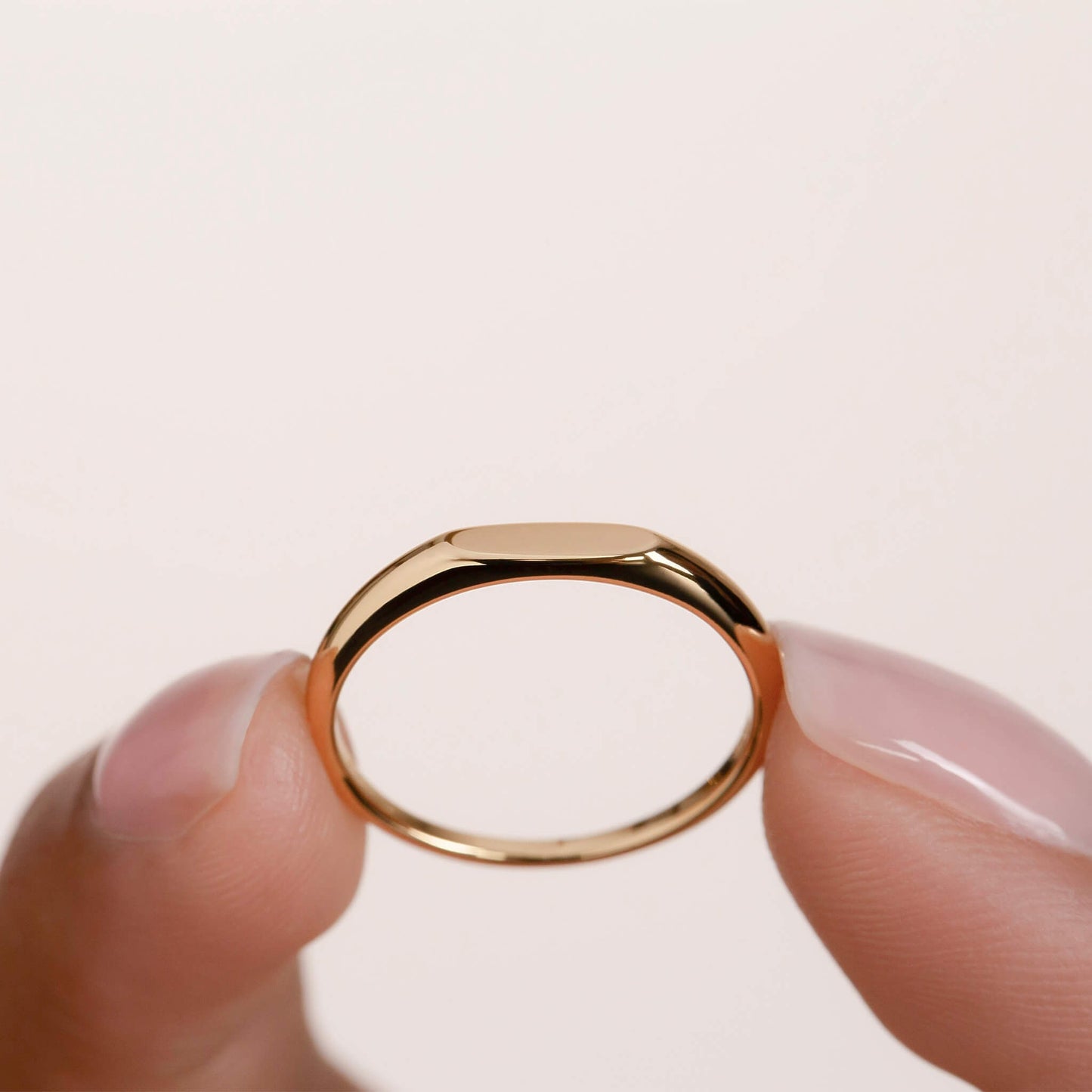 MINI SIGNET RING - Dainty Stacking Ring - Skinny Minimalist Ring - Classic Signet