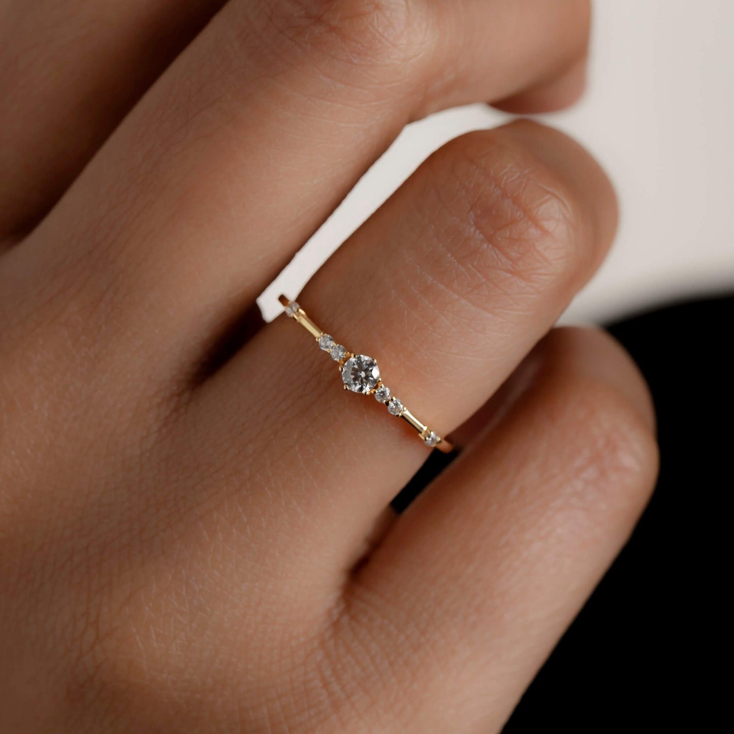 JULIET RING - Dainty Ring in 14K Gold Vermeil or Rhodium over Sterling Silver