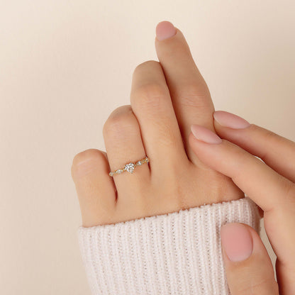 Dainty 14K Gold Heart Promise Ring for Her