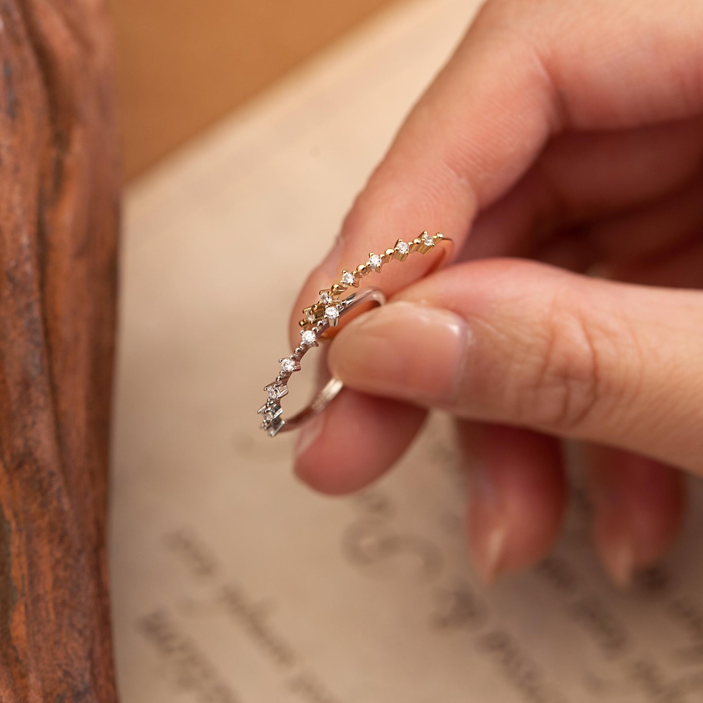 Dainty Minimalist Diamond CZ Ring, Birthstoone Ring, Unique CZ Promise Ring, Women Classic Everyday Ring