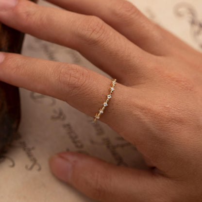 Dainty Minimalist Diamond CZ Ring, Birthstoone Ring, Unique CZ Promise Ring, Women Classic Everyday Ring