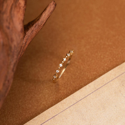 Dainty Minimalist Diamond CZ Ring, Birthstoone Ring, Unique CZ Promise Ring, Women Classic Everyday Ring