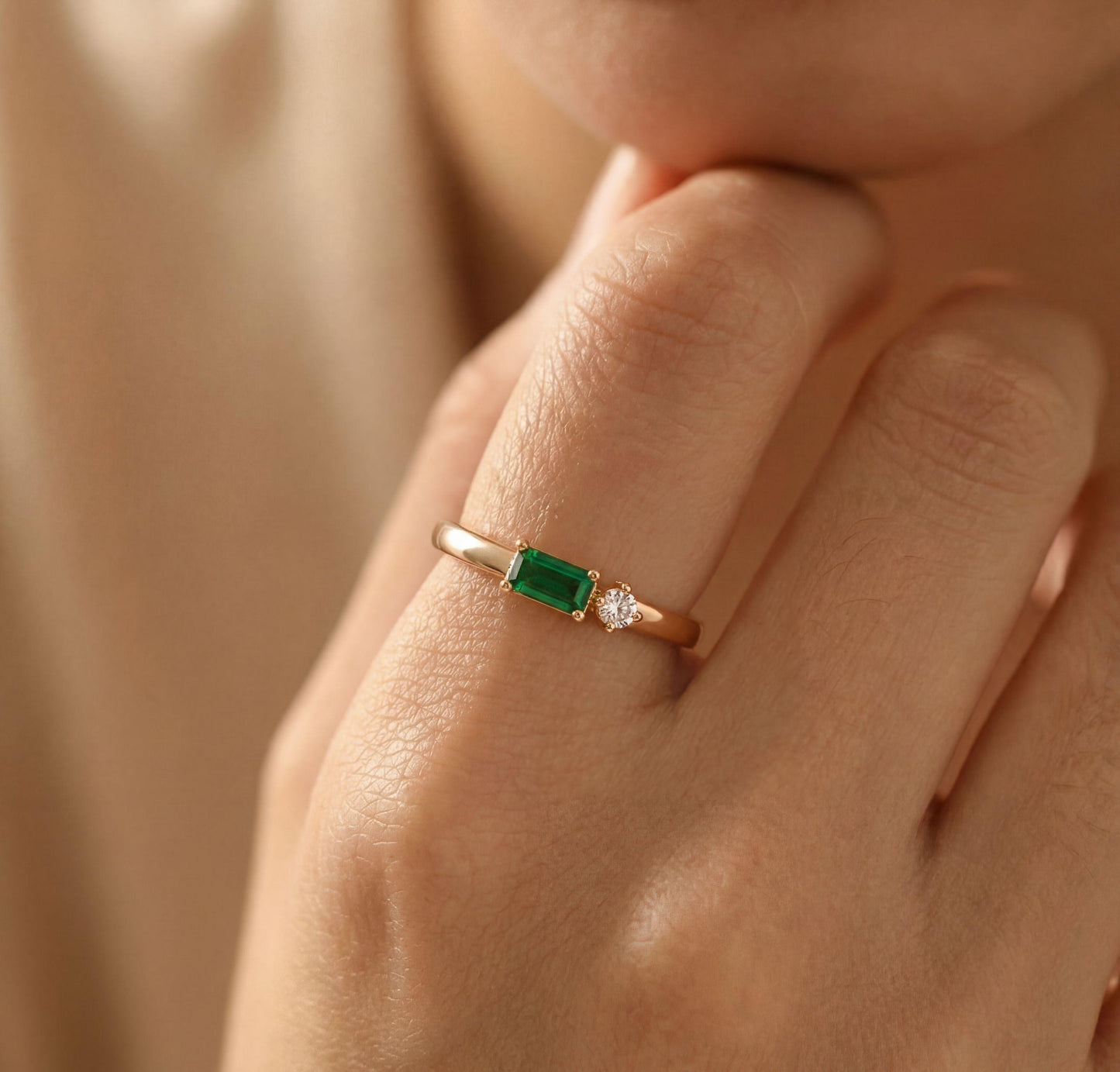 Dual Birthstone Ring, 18K Gold Plated, Custom Stone Ring, Minimalist Jewelry, Mothers Ring, Gift for Mom, Gift for Her