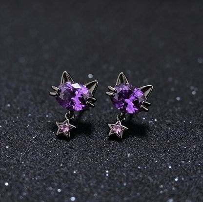 Tiny Crystal Huggie Hoop Earrings, 925 Sterling Silver,