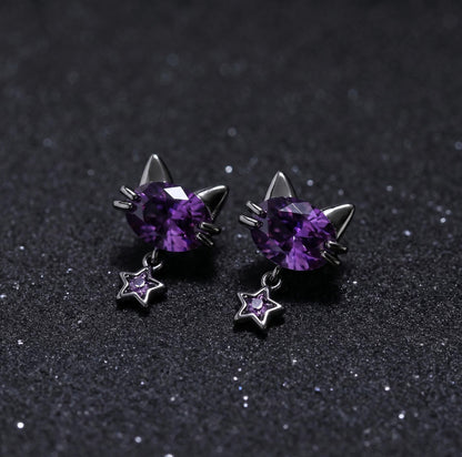Tiny Crystal Huggie Hoop Earrings, 925 Sterling Silver,