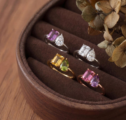 Toi Et Moi Birthstone Ring – Personalized Couple Gift