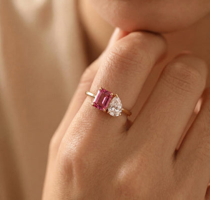 Toi Et Moi Birthstone Ring – Personalized Couple Gift
