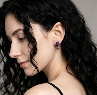Tiny Crystal Huggie Hoop Earrings, 925 Sterling Silver,