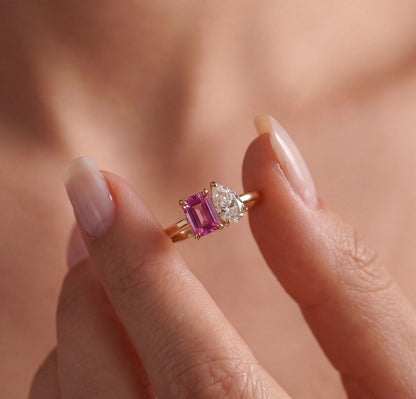 Toi Et Moi Birthstone Ring – Personalized Couple Gift
